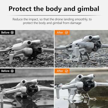 STARTRC Landing Gear for Dji Mini 4 Pro Drone Accessories,Foldable Extended Landing Legs Kit for DJI Mini 4 Pro Drone Protector
