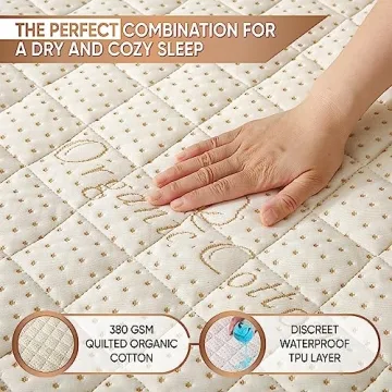 Luxury Quilted Organic Mattress Pad Protector King - Exceptional Comfort