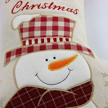 WEWILL Arrives Quickly Set of 6, 18'' Personalized Christmas Stockings with Embroidery Technology Xmas Customized Stockings for Family Kids