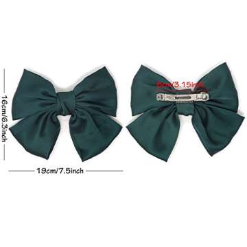 Honbay 5PCS Stylish Big Bow Satin Hair Clips Barrettes