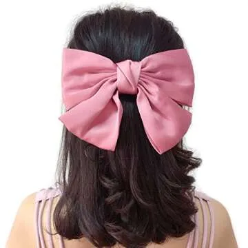 Honbay Big Bow Satin Hair Clips Set for Stylish Looks