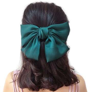 Honbay Big Bow Satin Hair Clips Set for Stylish Looks