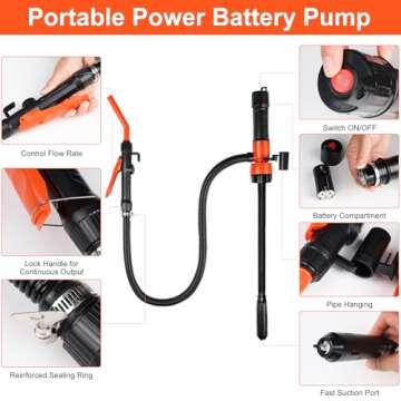 Battery Powered Portable Fuel Transfer Pump for All Uses