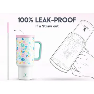Meoky 40oz Insulated Tumbler with Handle and Straw