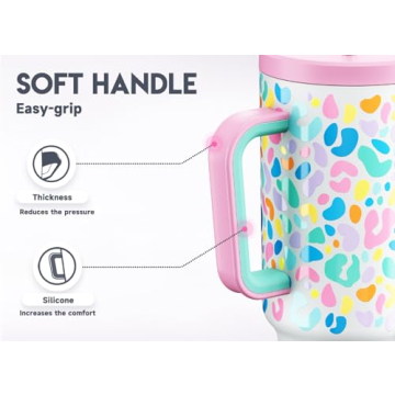 Meoky 40oz Insulated Tumbler with Handle and Straw