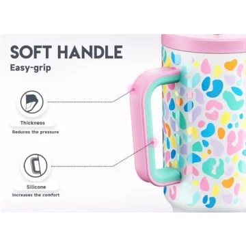 Meoky 40oz Insulated Tumbler with Handle and Straw