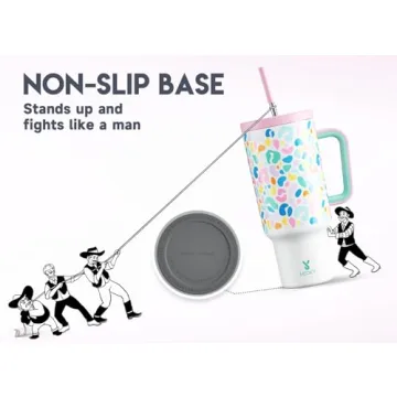 Meoky 40oz Insulated Tumbler with Handle and Straw