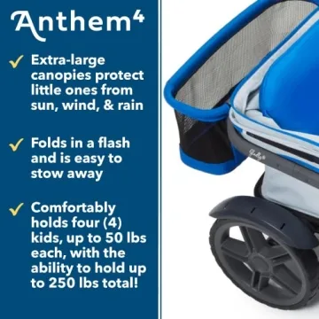 Gladly Family Anthem4 Quad Stroller Wagon for All Terrains