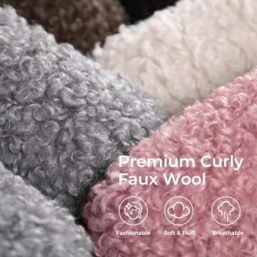 Stylish Women's Scuff Slippers with Faux Wool