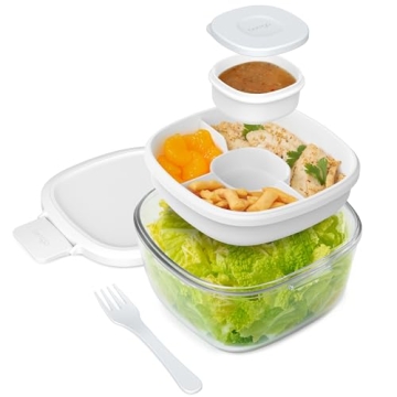 Bentgo Glass Salad Container Large 61-oz Bowl with Lid