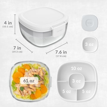 Bentgo Glass Salad Container Large 61-oz Bowl with Lid