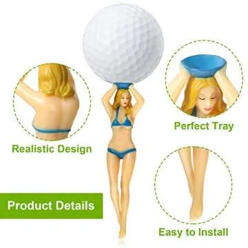 Sumind 6 Pieces Funny Colored Golf Tees 3 Inch Golf Practice Novelty Tees, White Elephant Stocking Stuffer Gifts for Golfer Fun Gift