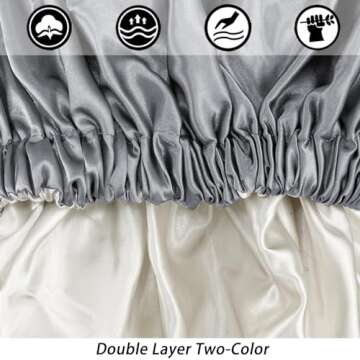 Satin Bonnet Silk Bonnet Hair Bonnet for Sleeping-Slouchy Beanie Hat Satin Sleep Cap for Women's Natural & Curly Hair(Dark Grey)