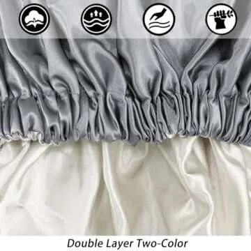 Satin Bonnet Silk Bonnet Hair Bonnet for Sleeping-Slouchy Beanie Hat Satin Sleep Cap for Women's Natural & Curly Hair(Dark Grey)