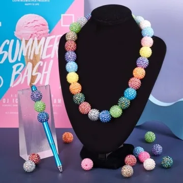 Vibrant Resin Rhinestone Disco Ball Beads for Crafts