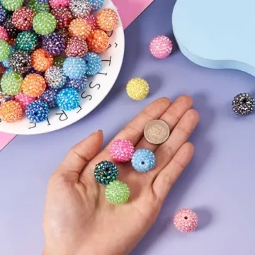 Vibrant Resin Rhinestone Disco Ball Beads for Crafts