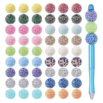 Vibrant Resin Rhinestone Disco Ball Beads for Crafts