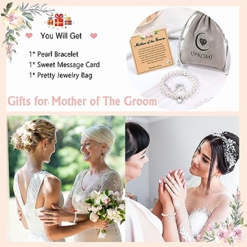 UPROMI Mother of the Groom Pearl Bracelet Wedding Gift