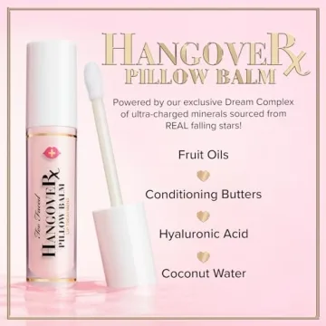 Too Faced Hangover Pillow Balm Ultra-Hydrating Lip Balm | Hyaluronic Acid + Moisturizing, 0.2 Fl Oz, Mango Kiss
