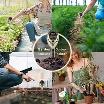 ALANMOND Plant Water Meter – 3-in-1 Soil Tester for Gardens