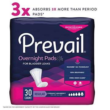 Prevail Proven - Incontinence Bladder Control Pads - Overnight Absorbency