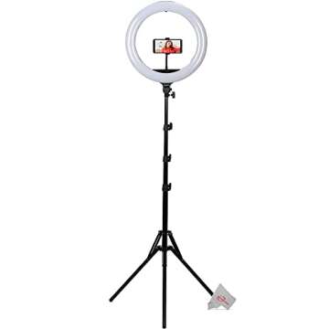 Vivitar 18" Professional Ring Light Kit with Light Stand VIVRL18KITPRO Vlog Podcast Stream Make-Up Essentials