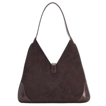 URBAN REVIVO Shoulder Bags for Women Small Trendy Hobo Handbag Y2K Underarm Vintage Purse Brown