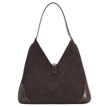 URBAN REVIVO Shoulder Bags for Women Small Trendy Hobo Handbag Y2K Underarm Vintage Purse Brown
