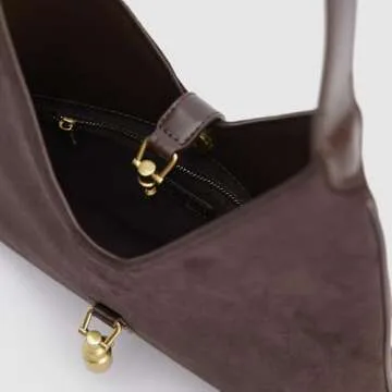 URBAN REVIVO Shoulder Bags for Women Small Trendy Hobo Handbag Y2K Underarm Vintage Purse Brown