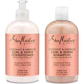 Shea Moisture Curly Hair Shampoo & Conditioner Set, 13 Fl Oz