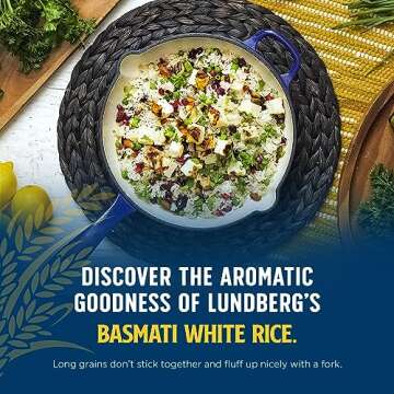 Lundberg Basmati Rice, Organic Long Grain White Rice - Non-Sticky, Fluffy, Nutty, Aromatic Rice, Vegan Food, Healthy Meals, Gluten-Free Rice Grown in California, 64 Oz