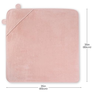 Natemia Premium Hooded Baby Bath Towel - Award Winning Baby Towels with Hood Made Using 100% Organic Cotton from Turkey, Baby Towels for Newborn, Hooded Baby Towels Girl, Baby Bath Towels Hooded