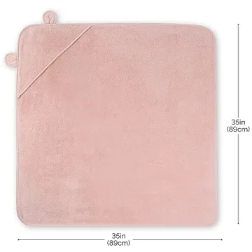 Natemia Premium Hooded Baby Bath Towel - Award Winning Baby Towels with Hood Made Using 100% Organic Cotton from Turkey, Baby Towels for Newborn, Hooded Baby Towels Girl, Baby Bath Towels Hooded