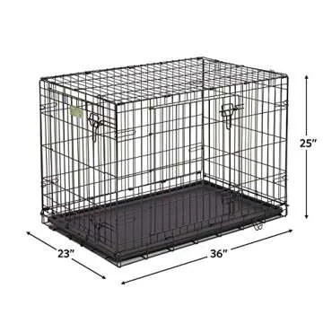 MidWest Homes for Pets iCrate Dog Crate Starter Kit | 36-Inch Crate Kit Ideal for Medium/Large Dogs (weighing 41 - 70 Pounds) || Includes Crate, Pet Bed, 2 Bowls & Crate Cover For Dogs