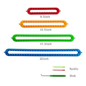 Frola Knitting Loom Craft Kit - Long Knitting Loom and Round Knitting Loom - Include Hook Needle, Pompom Maker (6 Round Loom&4 Long Loom)