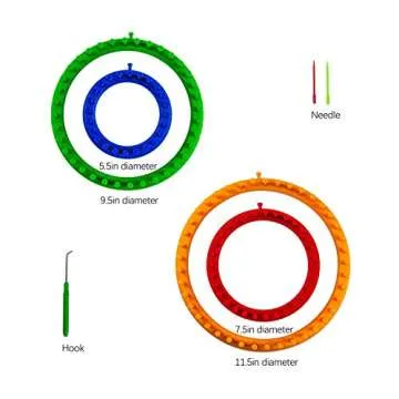 Frola Knitting Loom Craft Kit - Long Knitting Loom and Round Knitting Loom - Include Hook Needle, Pompom Maker (6 Round Loom&4 Long Loom)