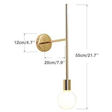 BOKT Wall Sconces 1-Light Metal Wall Mounted Light Fixture Mid Century Modern Wall Sconce Light Mini...