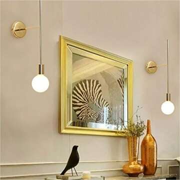 BOKT Wall Sconces 1-Light Metal Wall Mounted Light Fixture Mid Century Modern Wall Sconce Light Minimalist Home Decor Vanity Lights for Bedside Hallway Bathroom (Gold, 2 Pack)