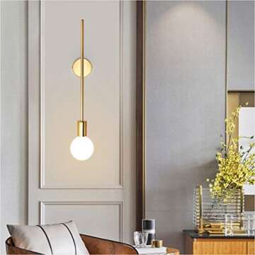 BOKT Wall Sconces 1-Light Metal Wall Mounted Light Fixture Mid Century Modern Wall Sconce Light Minimalist Home Decor Vanity Lights for Bedside Hallway Bathroom (Gold, 2 Pack)