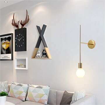 BOKT Wall Sconces 1-Light Metal Wall Mounted Light Fixture Mid Century Modern Wall Sconce Light Minimalist Home Decor Vanity Lights for Bedside Hallway Bathroom (Gold, 2 Pack)