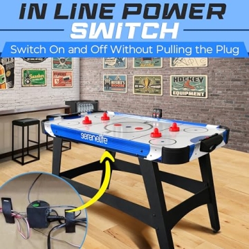 SereneLife 58" Air Hockey Game Table with Motor, Digital LED Scoreboard, Puck Dispenser & Complete Accessories