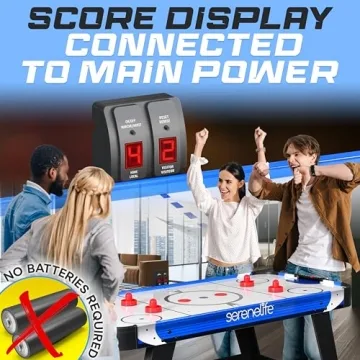SereneLife 58" Air Hockey Game Table with Motor, Digital LED Scoreboard, Puck Dispenser & Complete Accessories