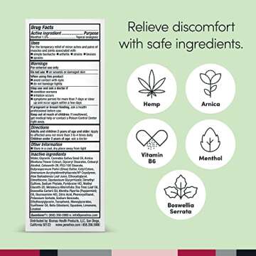 Penetrex Soothing Joint & Muscle Pain Relief Cream with Hemp - Deep Penetrating Menthol, Arnica and Hemp for Soothing, Hydrating Relief - Non-Greasy, Easy to Apply, Pleasant Scent- 2oz Squeezable Tube