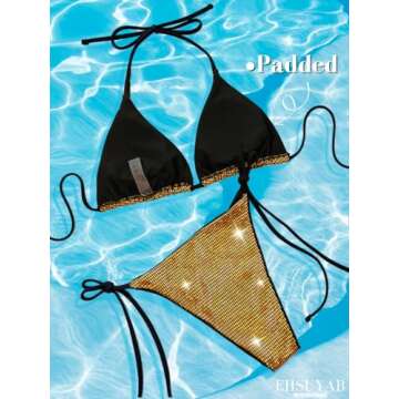EHSUYAB Sexy Metallic Bikini Set for Women - Stylish Swimwear