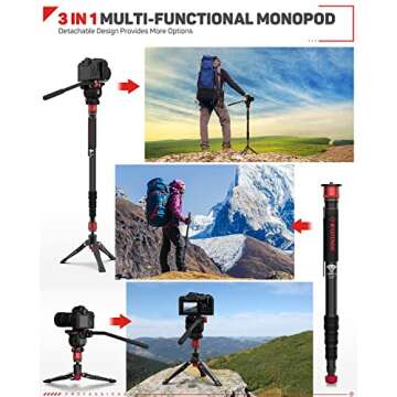 IFOOTAGE 71" Lightweight Aluminum Monopod for Cameras