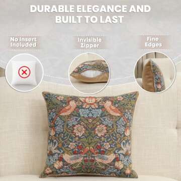 Charlotte Home Furnishings Throw Pillow Covers for Couch 14X14 in, Birds Face to Face Decorative Pil...