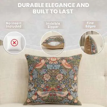 Charlotte Home Furnishings Throw Pillow Covers for Couch 14X14 in, Birds Face to Face Decorative Pil...