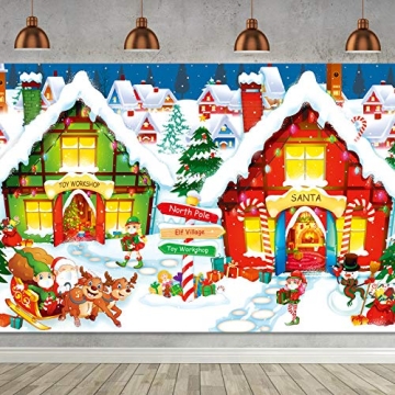 Extra Large North Pole Backdrop for Holiday Decor