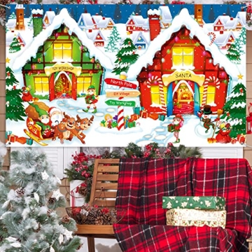 Extra Large North Pole Backdrop for Holiday Decor