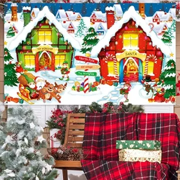 Extra Large North Pole Backdrop for Holiday Decor